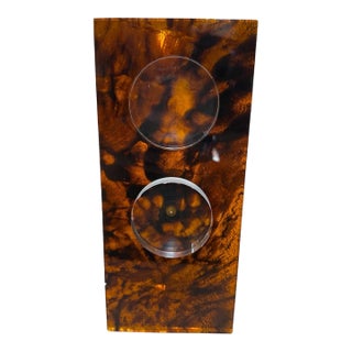 Italian Tortoiseshell Lucite Double Picture Frame, 1970s For Sale
