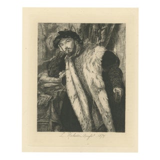 Léon Richeton, Count Fortunato Martinengo, 1875, Etching For Sale