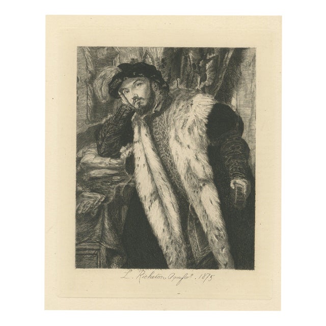 Léon Richeton, Count Fortunato Martinengo, 1875, Etching For Sale