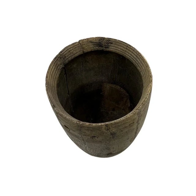 1950s Vintage Indian Wood Vessel For Sale - Image 5 of 5