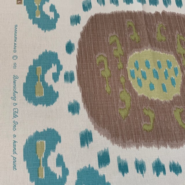 Boho Chic Brunschwig & Fils Samarkand Linen Fabric- 8 Yards For Sale - Image 3 of 7