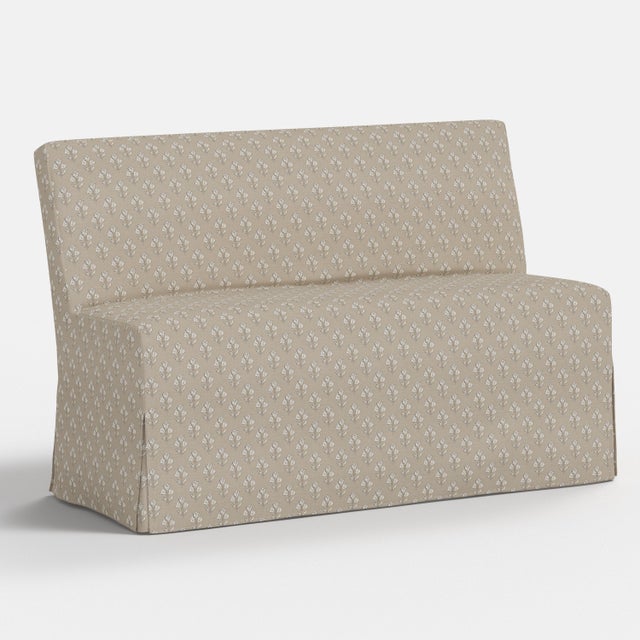 Spritely Home Slipcover for Stoffer Home x Cloth & Company for Lindy Slipcover Dining Banquette in Francie Floral Cream For Sale - Image 4 of 7