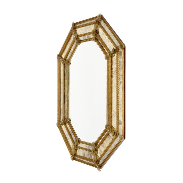 Italian Venetian Antique Mirror, Pareclose, Italian, Circa 1880 For Sale - Image 3 of 9