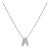 10K White Gold Diamond Accent "A" Initial Bubble Pendant Necklace For Sale