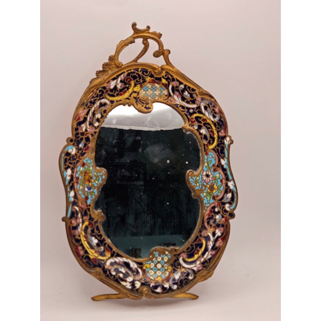 19th C French Champleve Dressing Mirror sold as found in very nice condition showing normal signs of previous use without...