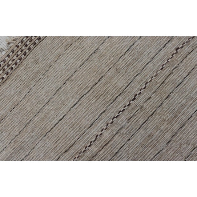 Mid 20th Century Large Modern Rug in Muted Off White. Light Brown With Minimalist Design For Sale - Image 12 of 12