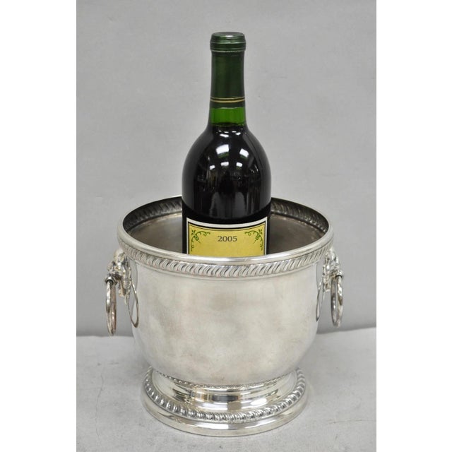 Mid 20th Century Poole English Regency Silver Plated Lion Head Champagne Chiller Ice Bucket For Sale - Image 17 of 17