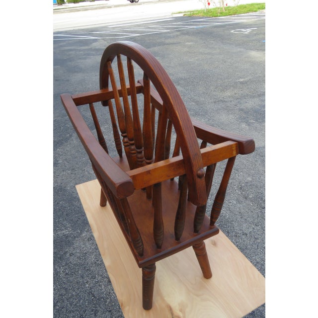 Traditional Solid Oak Vintage Newspaper Stand Magazine Rack For Sale - Image 3 of 13