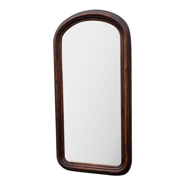 Antique 19th Century American Victorian Walnut Arched Wall Mirror Hallway For Sale