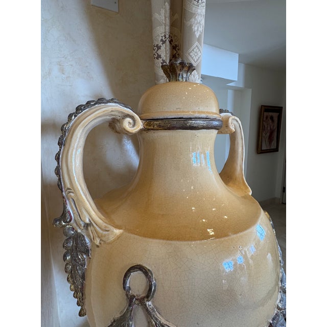 1970s Ezio Ceccarelli Terra Cotta Urn With Base. Signed. For Sale In Miami - Image 6 of 8