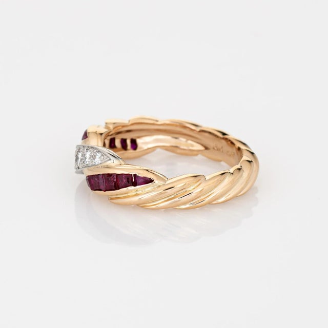Oscar Heyman Ruby Diamond Ring Sz 6 18k Gold Platinum Vintage Fine Jewelry For Sale - Image 4 of 7