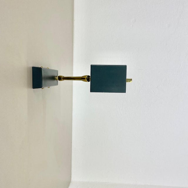 Modern Modern Brass and Metal Adjustable Wall Light, 1950s For Sale - Image 3 of 18