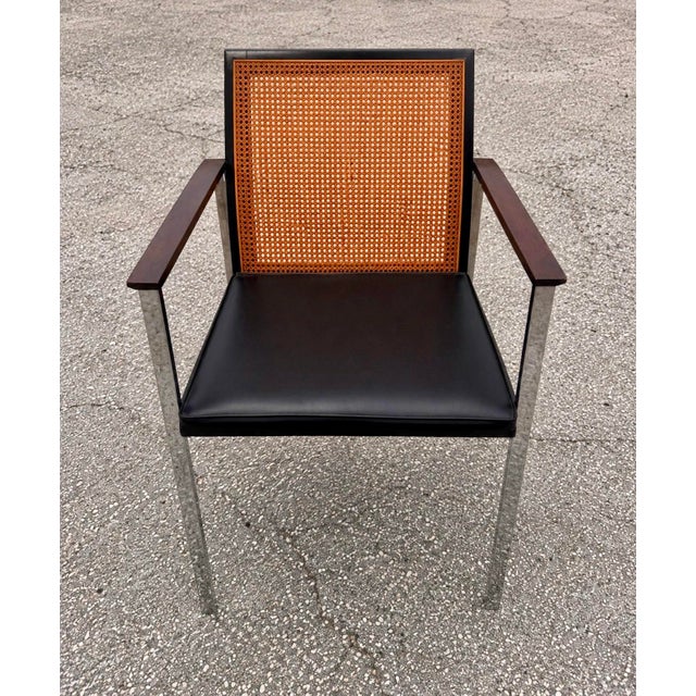 Set of Twelve Mid 20th Century Paul McCobb for Lane Cane-Back Dining Chairs in Rosewood and Chrome For Sale - Image 11 of 12