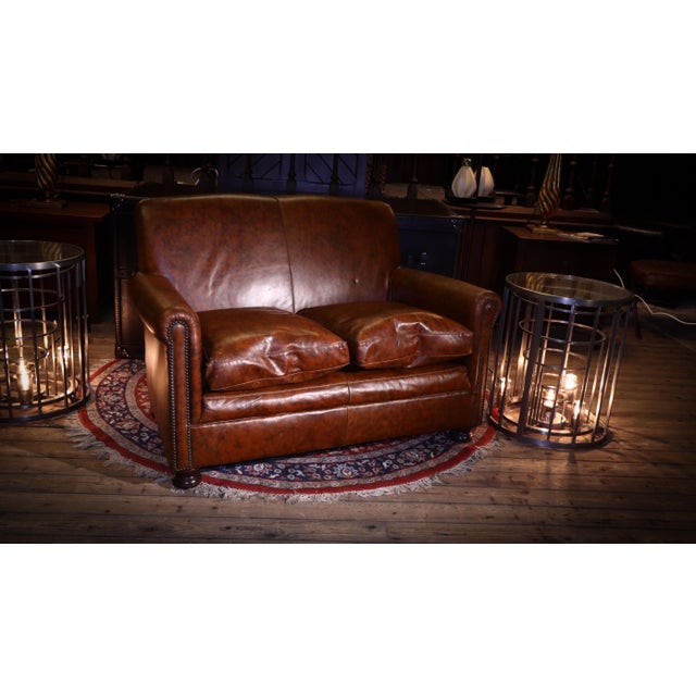 Small Prince 2-Seater Club Sofa in Brompton Tan Leather from Tetrad, 2010s For Sale - Image 9 of 18