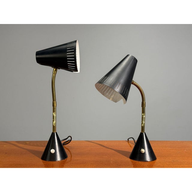 Mid-Century Modern Falkenbergs Belysning, Table Lamps, Metal, Brass, Sweden, 1950s For Sale - Image 3 of 11