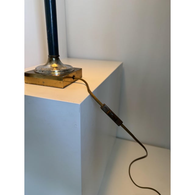 Vintage Green and Gold Table Lamp, 1980s For Sale - Image 3 of 14