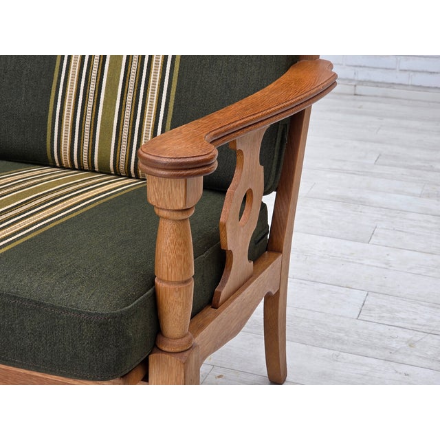 Vintage Danish Three-Seater Sofa in Green Furniture Wool, 1970s For Sale - Image 4 of 18
