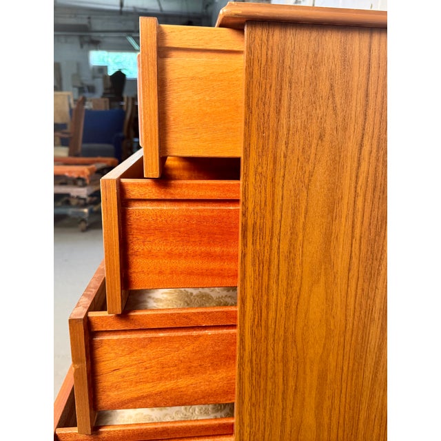 Mid 20th Century Teak Highboy Dresser Made by Europa For Sale In New York - Image 6 of 8