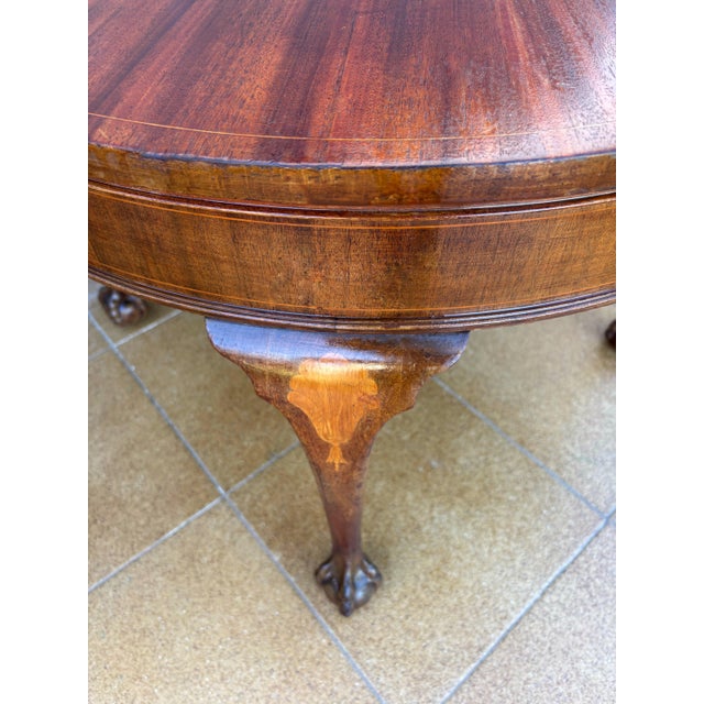 Spanish Walnut Queen Anne Style Round Side Table, 20th Century For Sale - Image 10 of 13