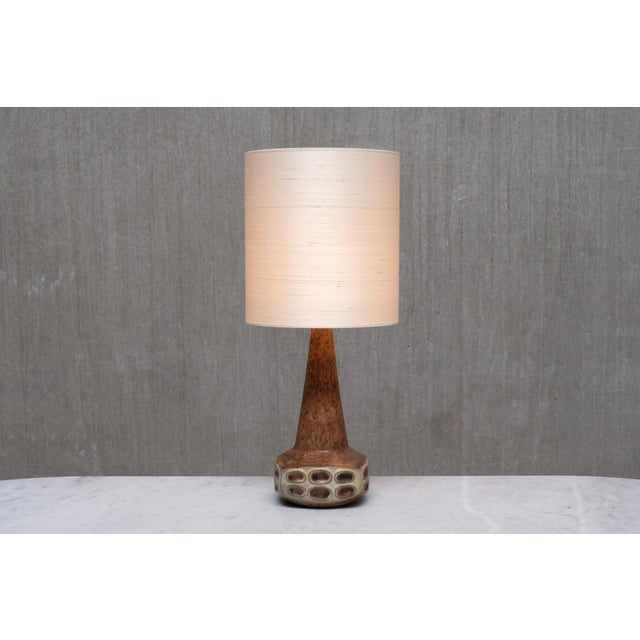 Textile Glazed Ceramic Table Lamp by Marianne Starck for Michael Andersen & Son, Denmark, 1960s For Sale - Image 7 of 12