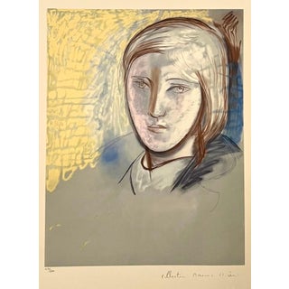 Pablo Picasso Estate Hand Signed Fauvist Lithograph Woman Portrait Marie Therese, 1982 For Sale