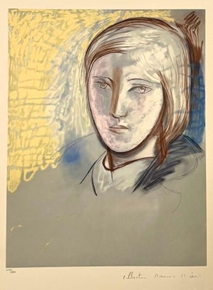 Pablo Picasso Estate Hand Signed Fauvist Lithograph Woman Portrait Marie Therese, 1982