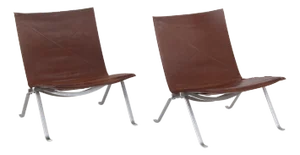 Danish Model PK22 by Poul Kjærholm for E. Kold Christensen, 1950s, Set of 2