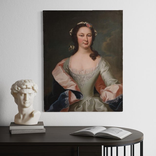 Austrian Artist, Portrait Composition, 1830, Oil Painting on Canvas For Sale - Image 6 of 15