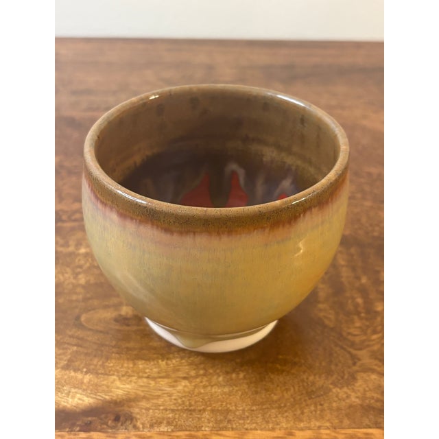 Vintage American Studio Pottery Vase - Honey Drip Glaze Signed For Sale - Image 4 of 6