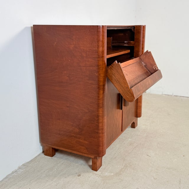 Art Deco Audio Cabinet with Pull-Out Drawer, 1950s For Sale - Image 4 of 18