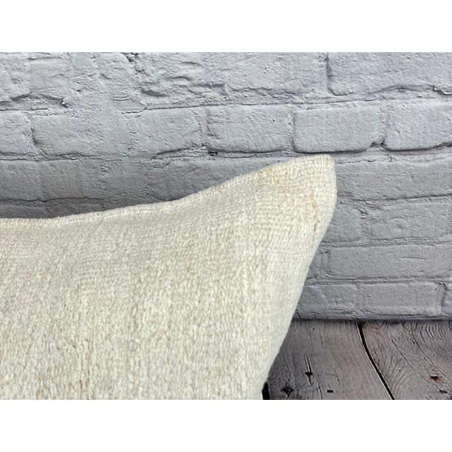 Turkish 16 x 24 Hemp Pillow Turkish Cushion Natural White Pillow Cushion Cover For Sale - Image 3 of 4