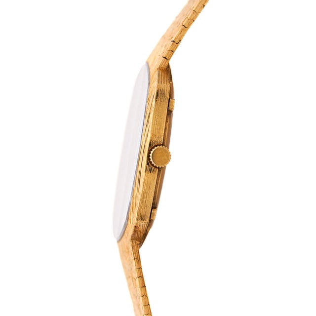 Contemporary 1960s Audemars Piguet 28mm 18k Gold Brown Fumé Sunburst Mesh Bracelet Watch For Sale - Image 3 of 14