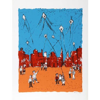 1980 Frank Kleinholz Kites Print For Sale