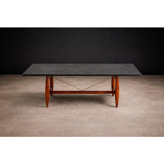 Sergio Rodrigues “Burton” Dining Table in Freijó & Polished Black Stone, Brazil, 1958 — Lot 702 For Sale - Image 12 of 14