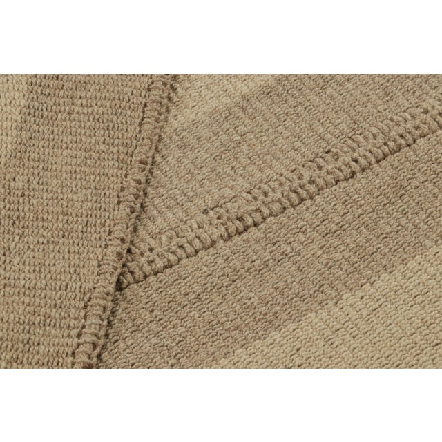 Textile Rug & Kilim’s Contemporary Kilim With Beige and Taupe Stripes and Brown Accents For Sale - Image 7 of 7