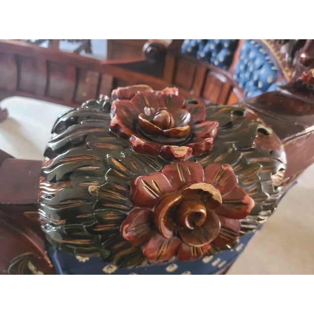 Antique French Empire Style Lit Bateau Bed in Carved Wood, 1880 For Sale - Image 16 of 18