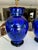 Pair of Vintage Mid-Century Moorish Safi Hand-Painted Cobalt Ceramic Table Lamps For Sale - Image 14 of 17