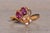 The 197th Avenue: Ruby and Natural Diamond Flare Ring in Yellow Gold For Sale - Image 4 of 11