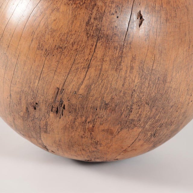 scuSolid Wood Sphere Stool Sculpture, 21st Century. | Chairish