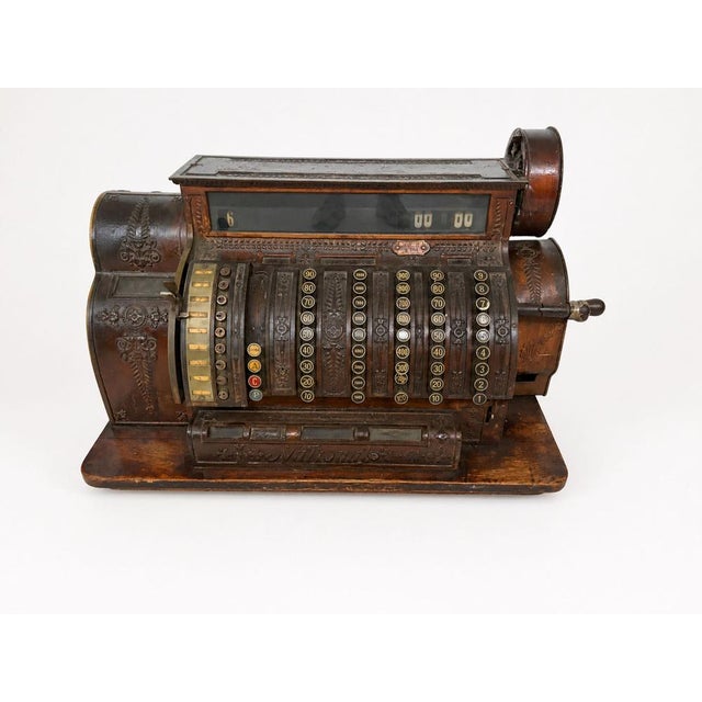 Antique Art Nouveau Mechanical Cash Register from National Cash Register Company, 1929 For Sale - Image 3 of 17