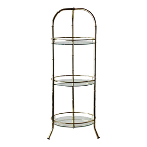 Vintage Faux Bamboo Brass Etagere