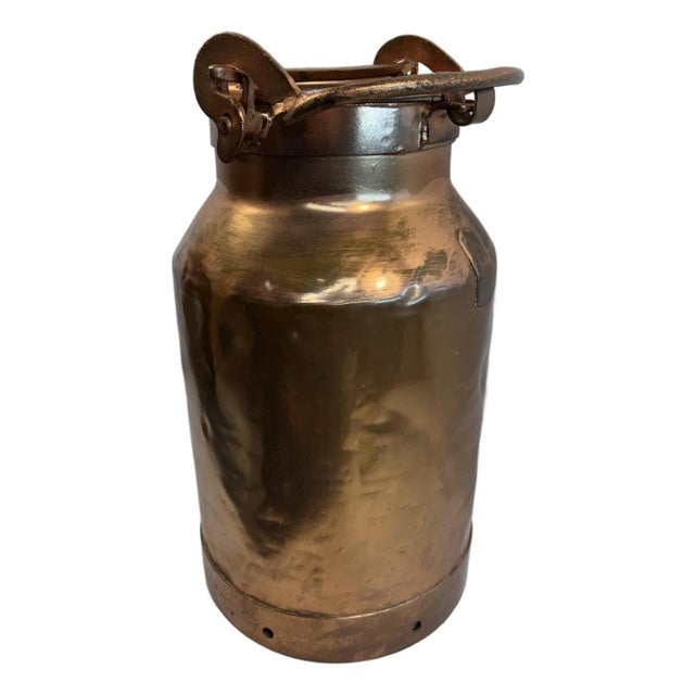 Vintage Copper Milk Can Umbrella Stand For Sale