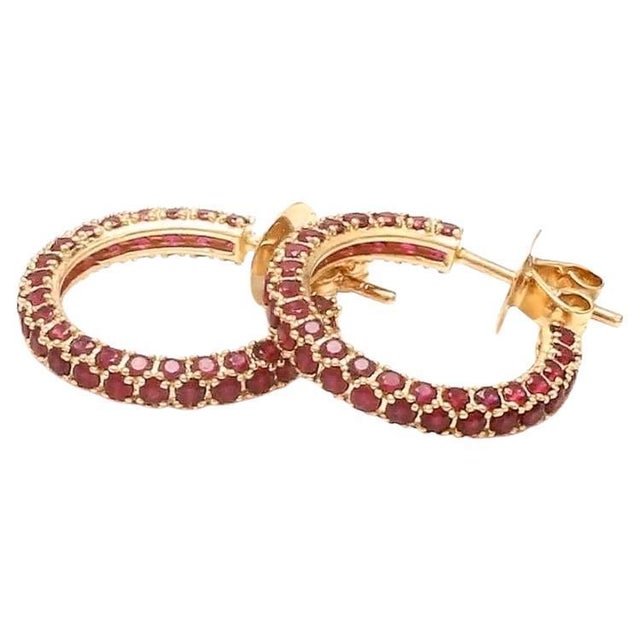 3.09 CTS Natural ruby earrings in 14k gold For Sale - Image 15 of 18