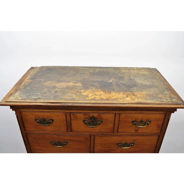 Late 18th Century Antique 18th Century Georgian Mahogany Highboy Tall Chest 9 Drawer Dresser For Sale - Image 5 of 12