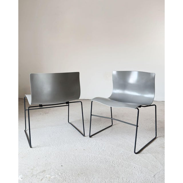 Silver Handkerchief Chairs by Massimo & Lella Vignelli for Knoll, 1980s, Set of 6 For Sale - Image 4 of 18
