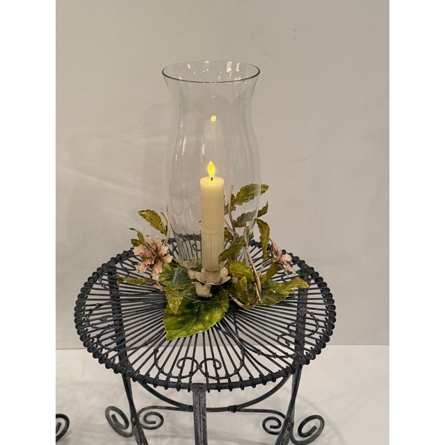 Black Vintage Round Wire Side Tables -a Pair For Sale - Image 8 of 11