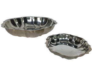 Silver Plate Scalloped Shape Bowls - A Pair