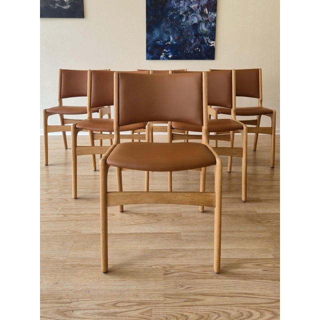 Model OD89 Dining Chairs in Oak and Italian Cognac Leatherby Erik Buch, Denmark, 1960s, Set of 8 For Sale - Image 6 of 6