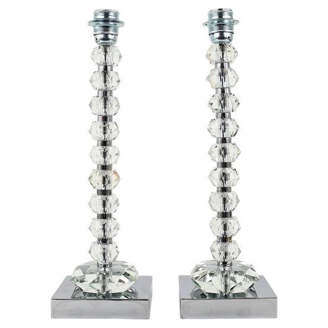 Table Lamp with Huge Faceted Diamond Crystals from Bakalowits & Söhne, Austria, 1970s For Sale