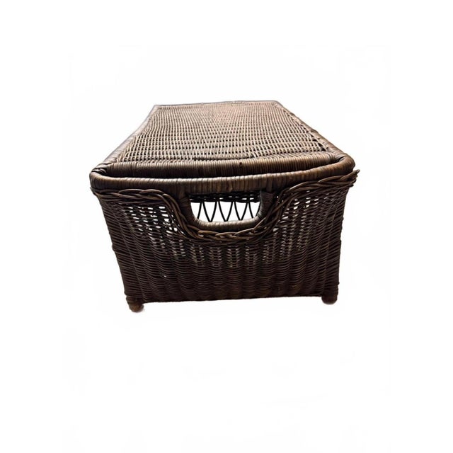 Vintage 1960s French Wicker and Rattan Lap Desk / Bed Tray For Sale - Image 4 of 7